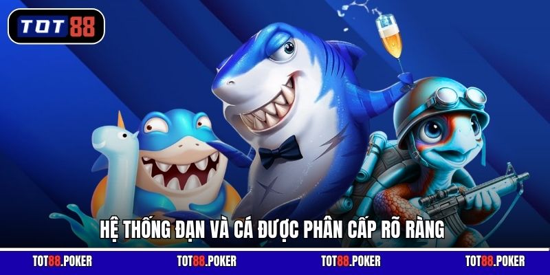 Hệ thống đạn và cá được phân cấp rõ ràng