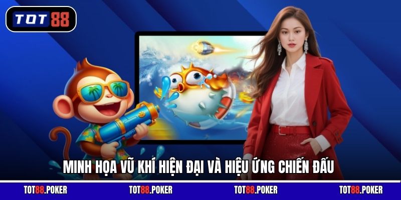 Minh họa vũ khí hiện đại và hiệu ứng chiến đấu