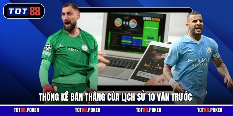 Thống kê bàn thắng của lịch sử 10 ván trước